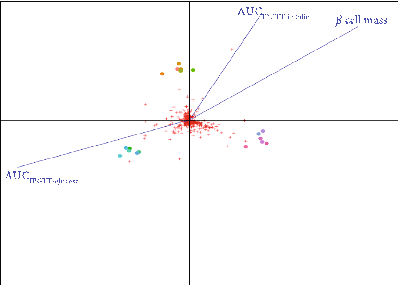 Correlation heatmap links specific gut bacterial taxa to measures of islet function and glucose homeostasis, suggesting microbiota-mediated effects on pancreatic health.